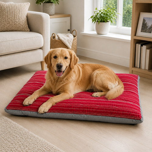Premium red stripe box dog - stripe,